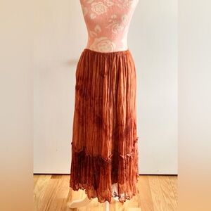 Chico’s Skirt Burnt Orange Rust lined elastic waist